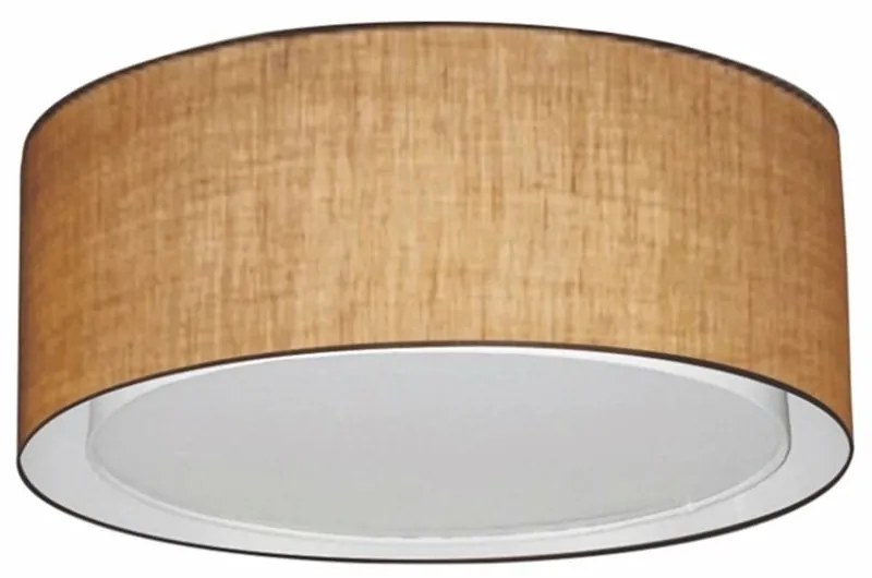 Plafon Duplo Cilíndrico Md-3036 Cúpula em Tecido 50x25cm Palha - Bivolt