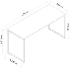 Conjunto Escritório Mesa 150 Aparador e Estante Studio Industrial Z28