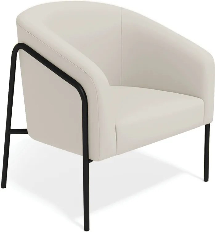 Poltrona Sala Industrial Alta Preto Stella Veludo D03 - D'Rossi - Cinza