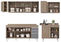 Armário de Cozinha Modulado de Canto Esquerdo 5 Peças CP53 Balcão com