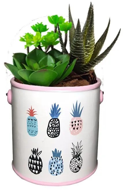Vaso Decorativo em Cerâmica com Alça 12cm - D'Rossi