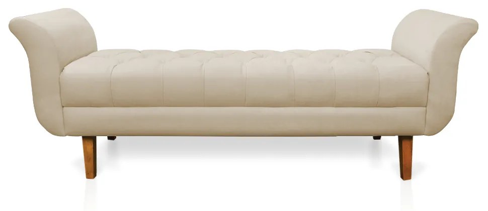 Recamier Olinda Suede 160 cm Pés Chanfrado Castanhos - D'Rossi - Bege