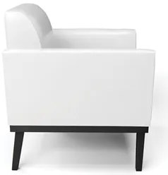 Poltrona Decorativa Base Madeira Preto Maressa Sintético PU Branco - I