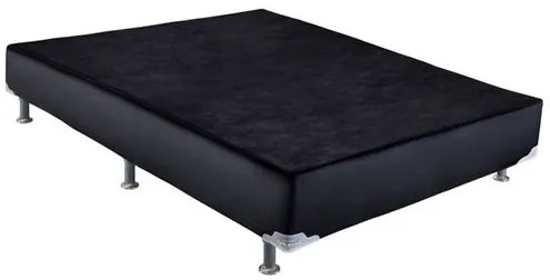 Base de Cama Box Courino Preto Viuva 128 cm (LARG) Baixa - 42847 Sun House