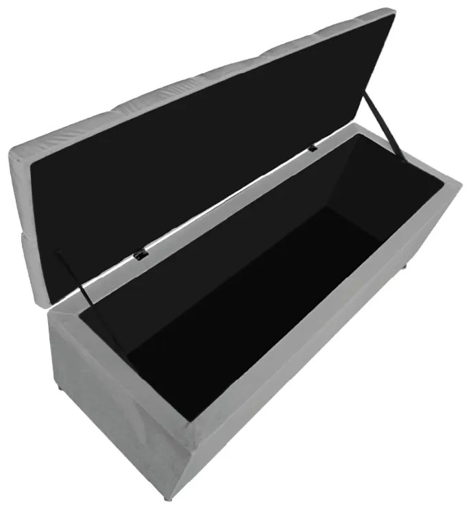Calçadeira Estofada Liverpool 160 cm Queen Size Suede Cinza - ADJ Decor
