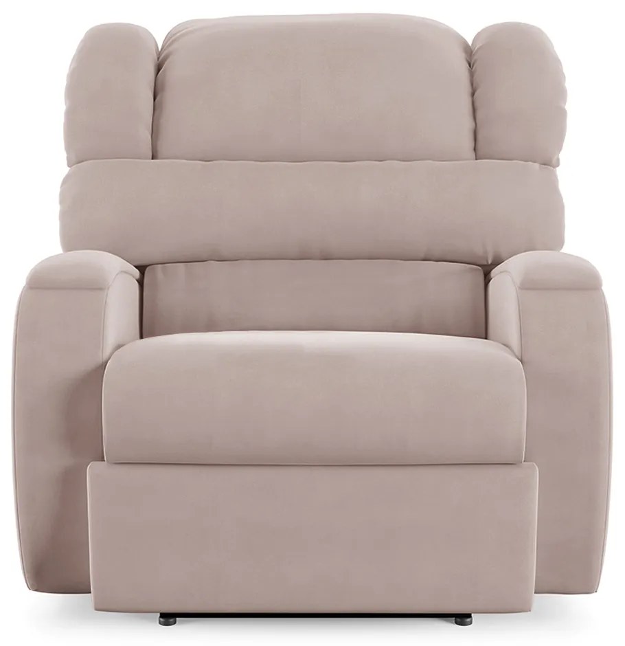 Poltrona do Papai Sala de Cinema Reclinável Kylie Elétrica Botão com Led Massagem USB Veludo Rosê G23