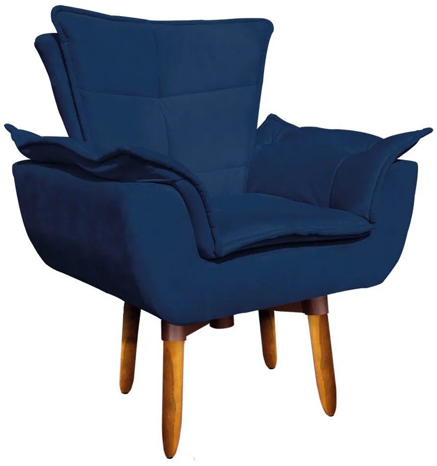 KIT 02 POLTRONAS GIRATORIA OPALA SUEDE B - Azul Marinho