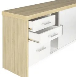 Conjunto Escritório Home Office 5 Peças Corp A06 Carvalho/Branco - Mpo