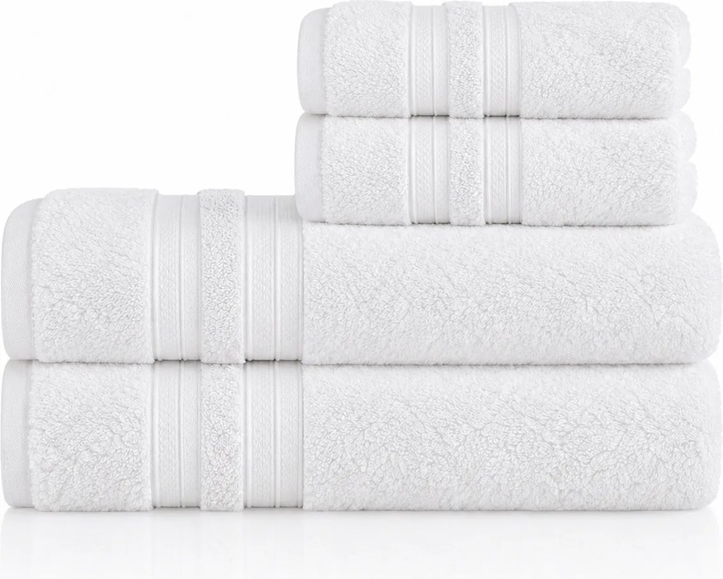 Kit 4 Pçs Toalhas Karsten 100% Algodão Unika - Branco  Branco