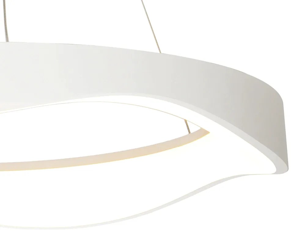 Pendente Amaré Ø62X10Cm Led 60W 3000K Bivolt Alumínio Branco E Acrílic...