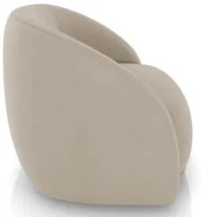 Poltrona Decorativa Orgânica Giratória Kit 2 Lya Z32 Suede Bege - Mpoz