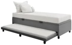 Bicama Box Baú Solteirão 96x203cm Samy S05 Sintético Cinza - Mpozenato