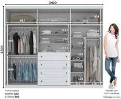 Guarda Roupa Casal 6 Portas Americano Branco - Henn