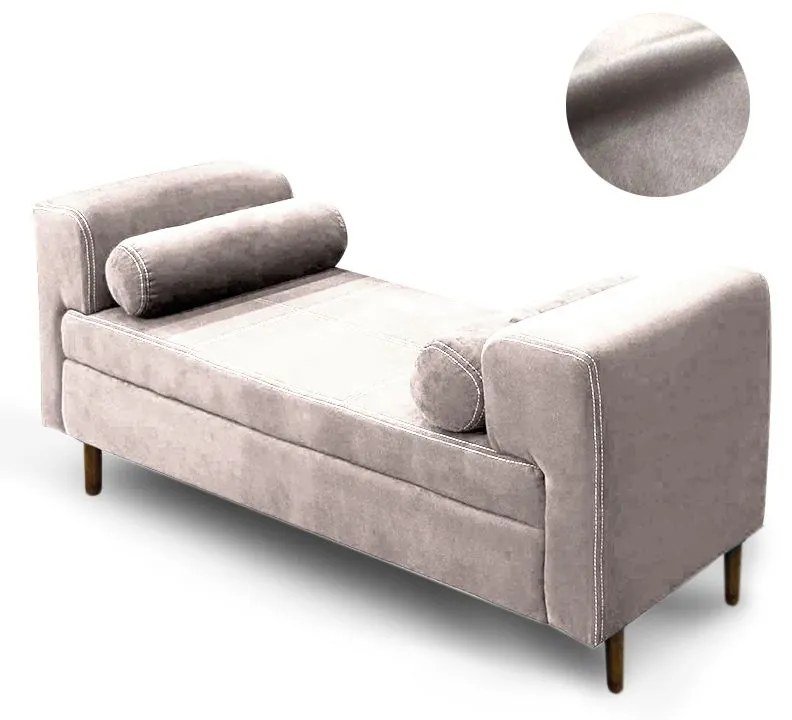 Recamier Casal Queen 160cm Turim Veludo Castor - Simbal - Bege