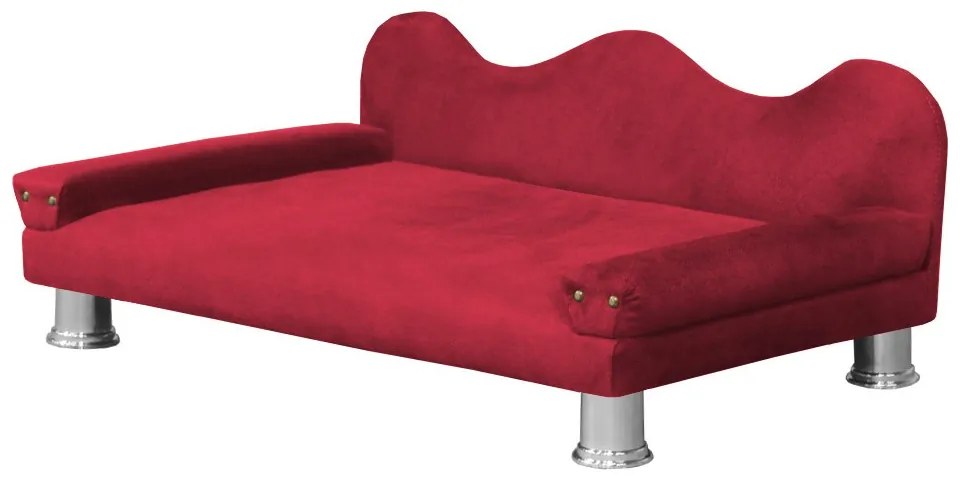 Cama Sofá Pet Meg Para Cães E Gatos Elegante e confortável Suede Vermelho