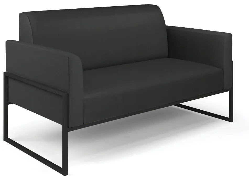 Sofá Namoradeira com Poltrona Base Industrial Alta Preto Marisa Corino D03 - D'Rossi - Preto