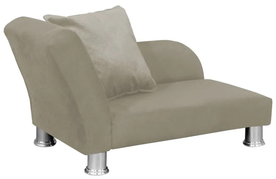Divã Cama Pet Luxo para Cães E Gatos Elegante Confortável Suede Nude