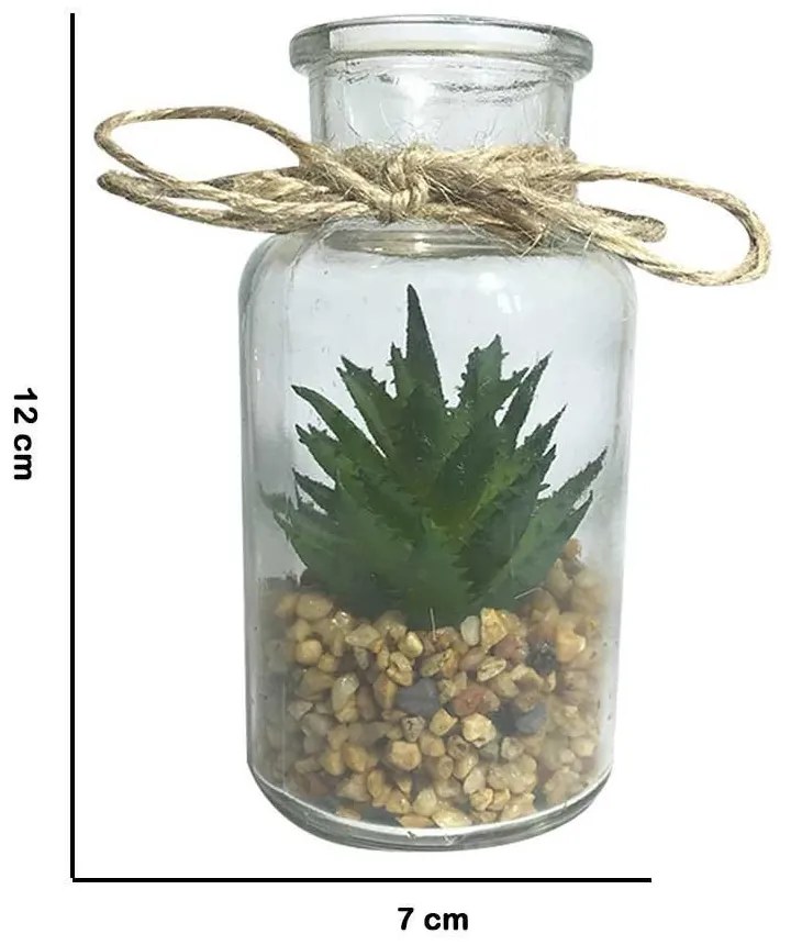 Vaso Decorativo Vidro Suculenta Verde 12 cm - D'Rossi
