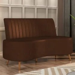 Sofá 2 Lugares para Sala Living 135cm Pés Palito Tamar Z08 Sintético M
