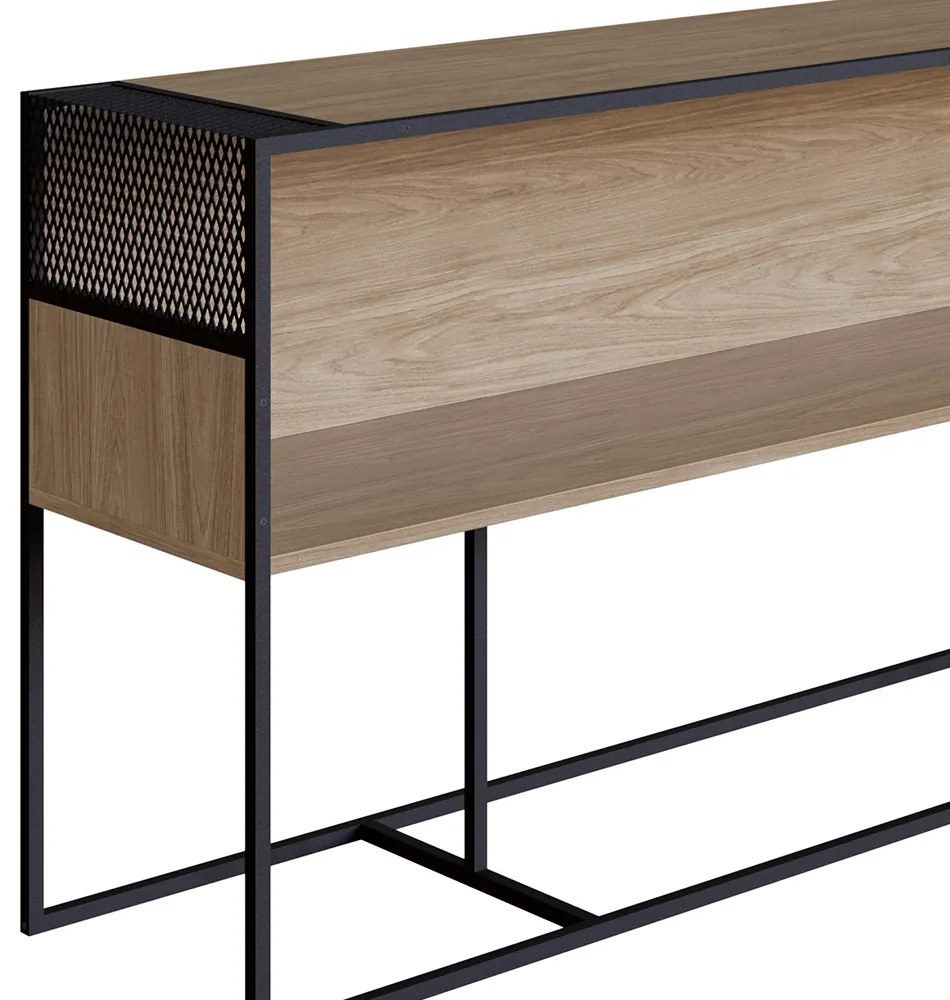 Aparador Com Nicho New 160 Cm Hanover e Preto A05 - D'Rossi