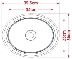 Cuba Pia de Apoio para Banheiro Oval Capri OV39W C08 Azul Escuro - Mpo