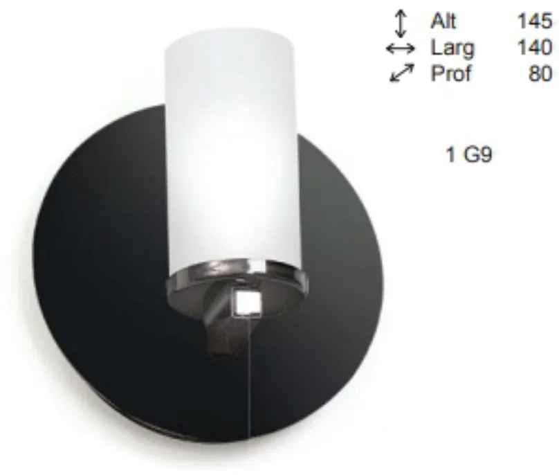 Arandela Fence Vertical Vidro Tubo 14X8X14,5Cm 1Xg9 - Old Artisan Ar-5... (GRAFITE / LUNA)