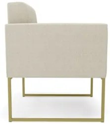 Poltrona Para Sala Base Industrial Dourado Ana Bouclé Bege - Ibiza