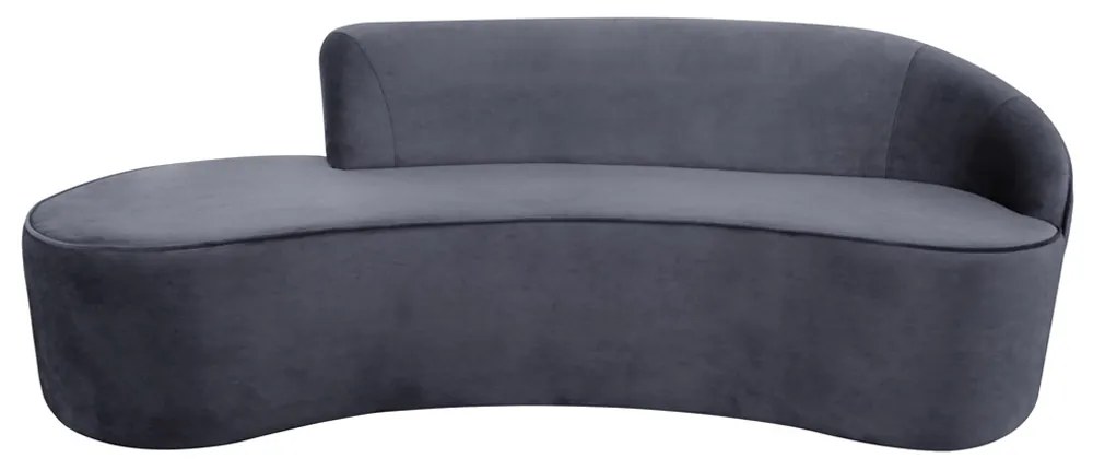 Sofá 3 Lugares Eros D07 Curvo 210cm Braço Direito Veludo Cinza - D'Rossi