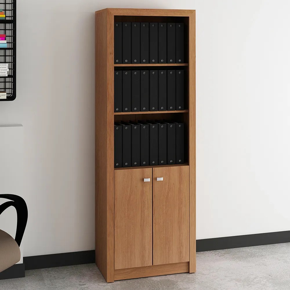 Armário Estante Alto para Escritório Home Office ME4110 MDP Amendoa G69 - Gran Belo