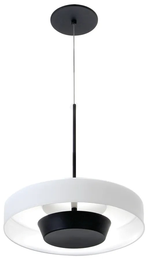 Pendente Bol Ø32X32Cm Rebatedor Em Vidro E Metal Alumínio 01Xled 9W 27... (PRETO, CRISTAL (Transparente))