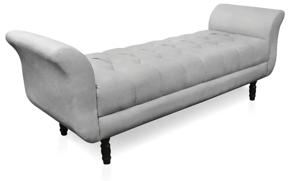 Recamier Olinda Suede 160 cm Pés Torneados Tabaco - D'Rossi - Cinza