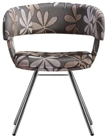 Poltrona 1947 em Chenille Flor 88 Base Cromada - 12354 Sun House