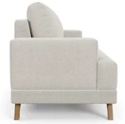 Sofá 2 Lugares 160cm Living Pés Curvos Santi D05 Boucle Creme - Mpozen
