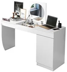 Penteadeira Camarim Escrivaninha Crys 1 Porta M20 Branco - Mpozenato