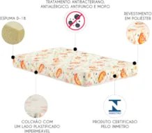 Colchão Berço Infantil 60x130x10cm com Espuma D18 Sonhar U01 - Mpozena