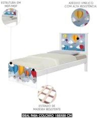 Cama Solteiro Infantil Para Colchão 188x88cm Balões K06 - Mpozenato