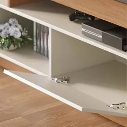 Estante Home Theater para TV 75 Pol. com LED 180cm Maitê C05 Off White