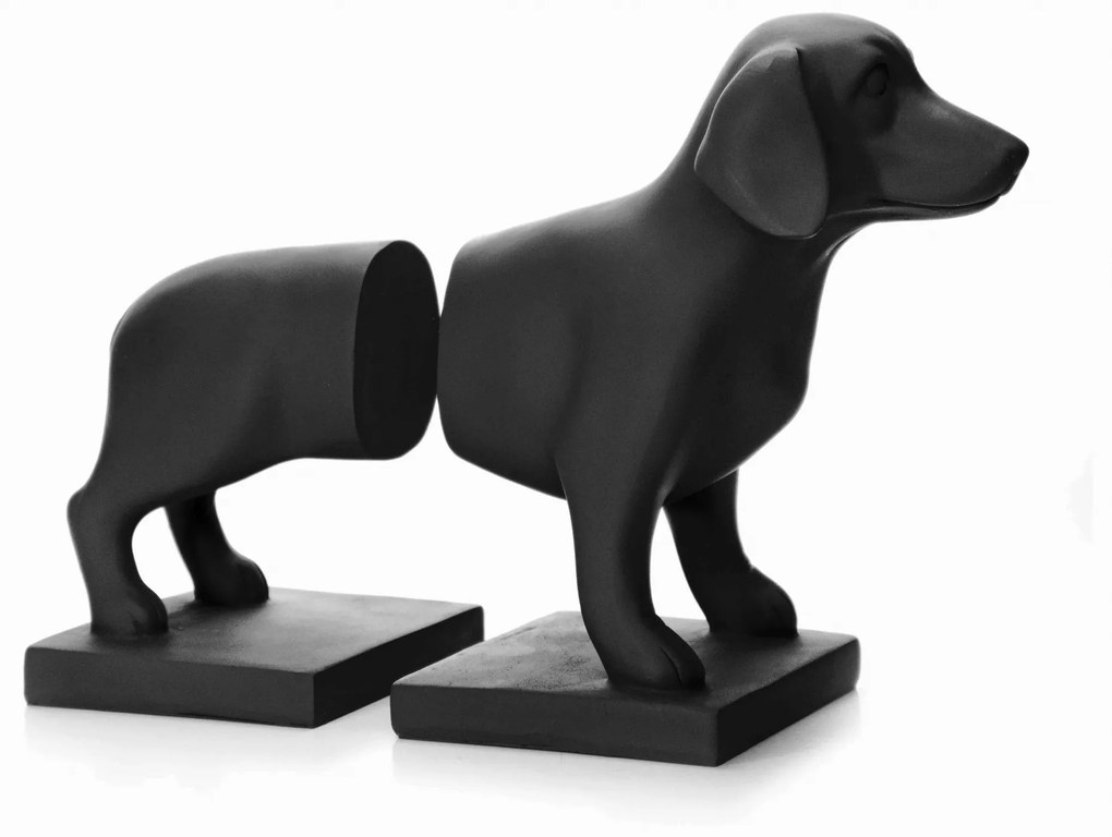 Aparador de Livros Decorativo Em Resina Preto Mate 21x27x12 Cm - D'Rossi