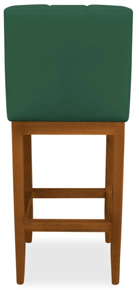 Banqueta Alta Sueli Base Madeira Maciça Estofada Suede Verde Bandeira