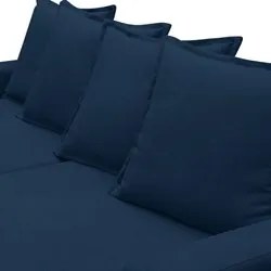 Sofá Retrátil Reclinável 3 Lugares 195cm Roma F05 Veludo Azul - Mpozen