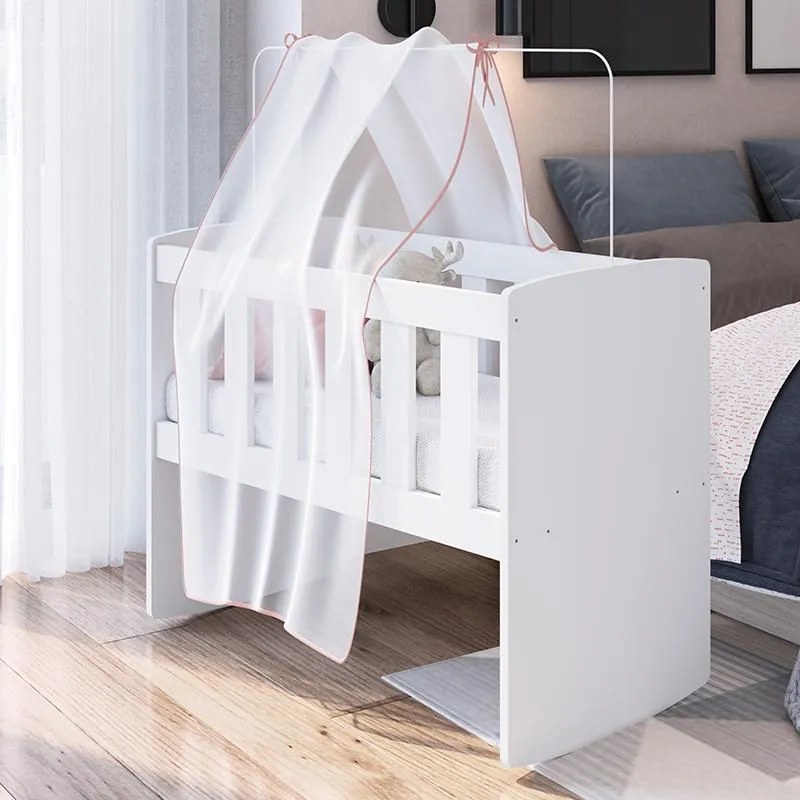 Berço Infantil Com Balanço Soneca Meu Fofinho - Branco