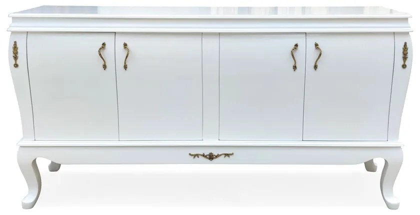 Balcão Buffet Regência 4 Portas Madeira Maciça Marchetaria Design Clássico