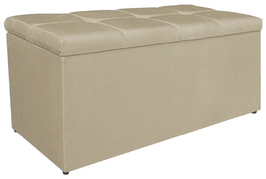 Calçadeira Estofada Manchester 90 cm Solteiro Linho Bege - ADJ Decor