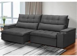 Sofá Retrátil Reclinável 3 Lugares 250cm Moritz F05 Veludo Grafite - M