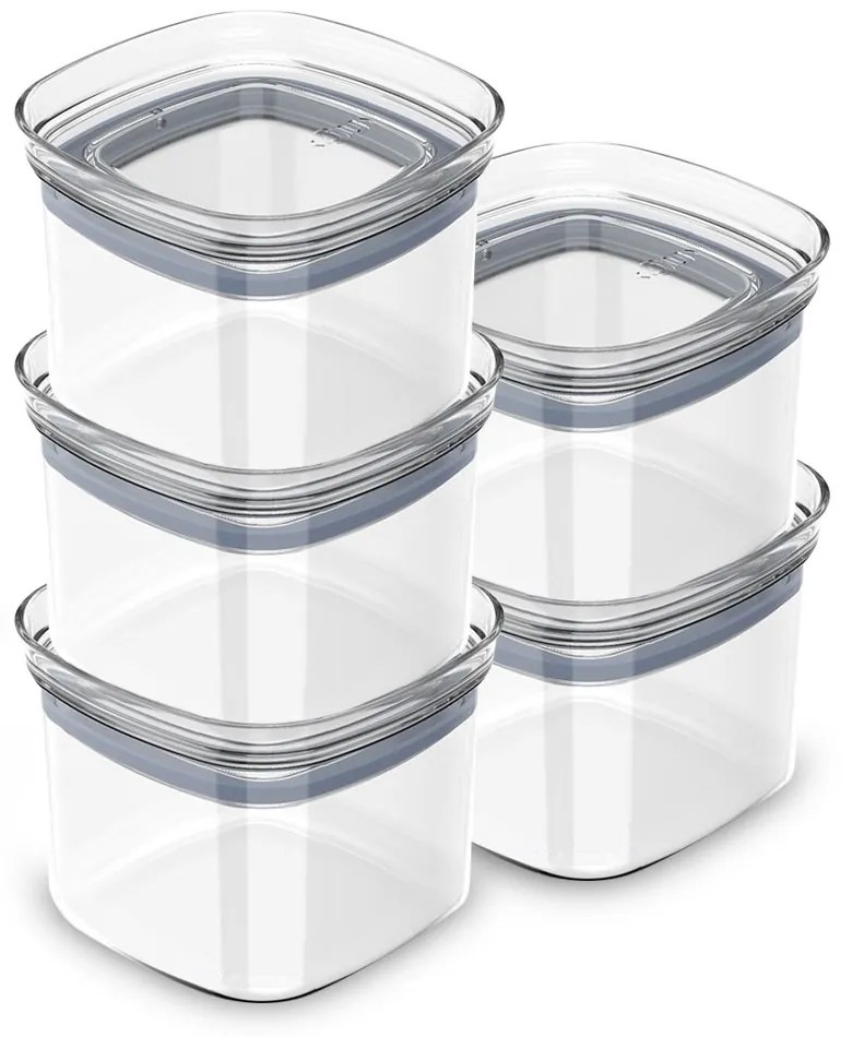Kit 5 Potes Herméticos de Acrílico - 450ml