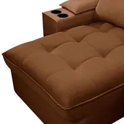 Sofá Retrátil 3 Lugares com Porta Copo 250cm Andes F05 Veludo Terracot