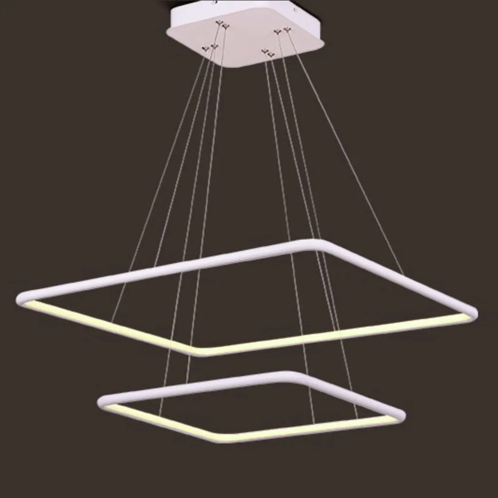 Pendente Hox 66W Led 3000K Ip20 Branco Bivolt 60X60Cm | Opus Dn 34348 (Branco)