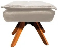 Puff Decorativo Sala de Estar Base Giratória Giromad Opla Suede Bege -