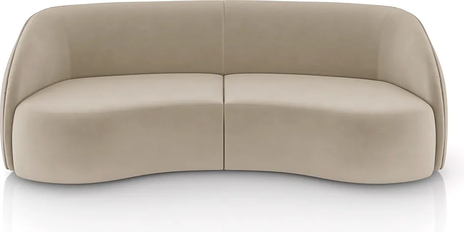 Sofá Decorativo Sala de Estar Bipartido 288cm Clarke Veludo Bege G45 - Gran Belo