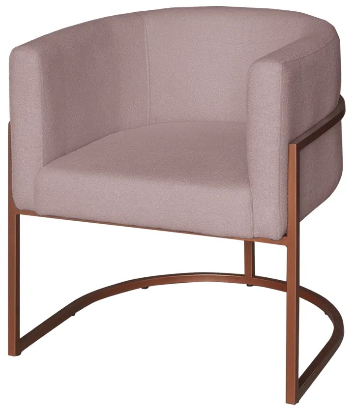 Poltrona Base Industrial Bronze Kit 2 Lety Veludo - Rose